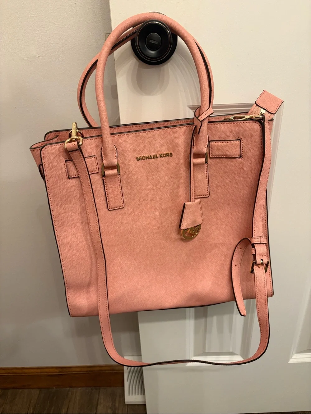 Michael Kors Blush Saffiano Leather Tote with Gold Hardware